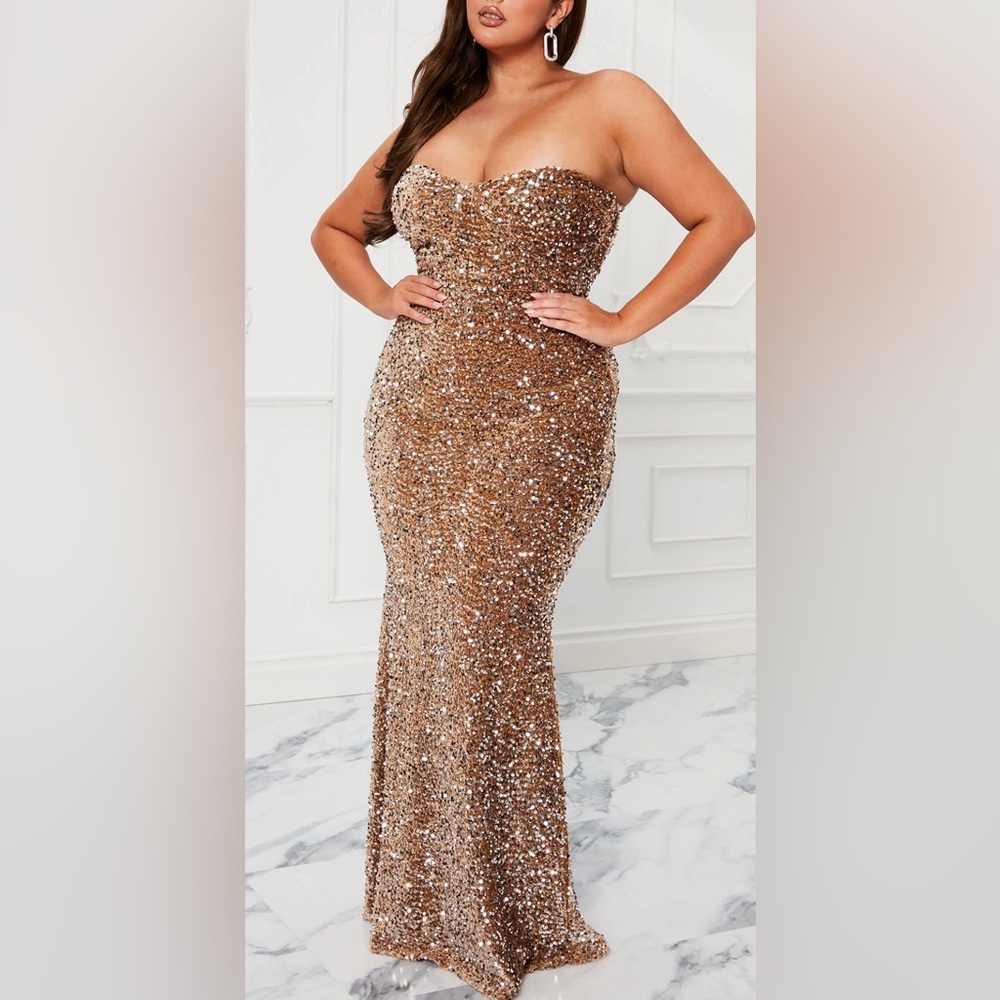 Dress Seriously Stylish Sequin Maxi
Dress - Gold